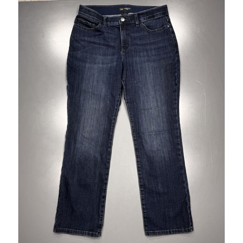 Lee Straight Leg Jeans Womens 12 Short Regular Fit Blue Denim Measures 32 x 28.5 - Picture 2 of 7